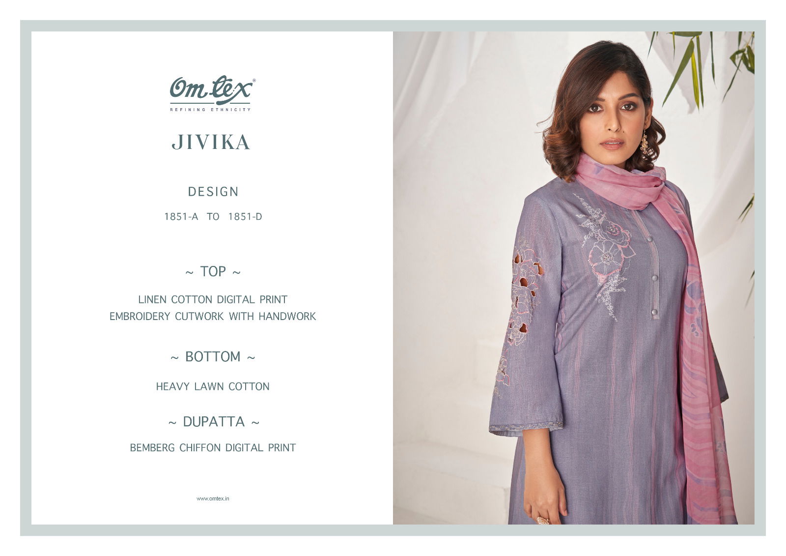 Jivika By Omtex 1851-A To 1851-D Designer Salwar Suits Catalog